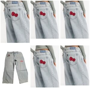 NEW Hello kitty denim jeans, wide legs size 16+14 light blue, 8 pairs included